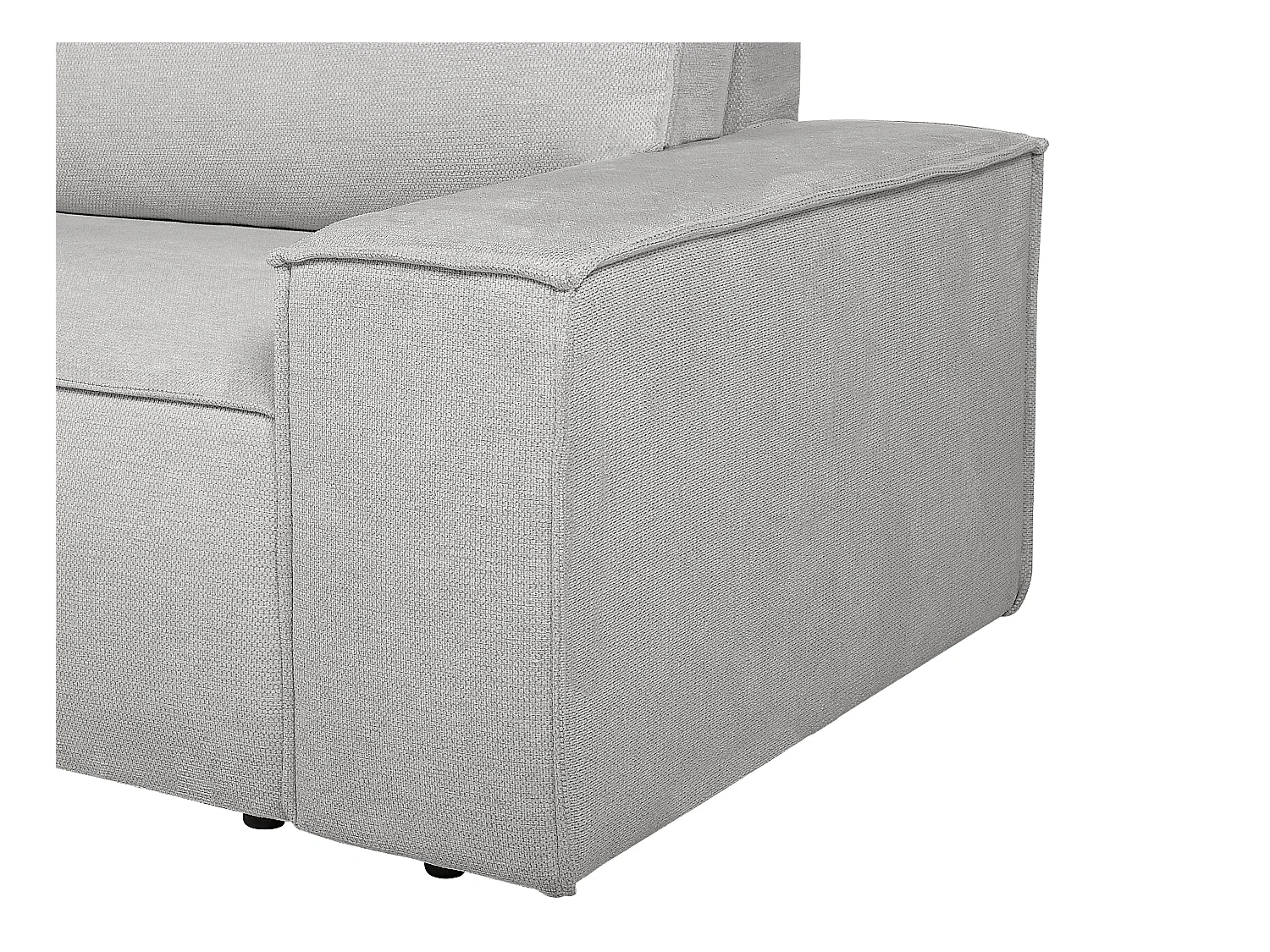 Ecksofa mit Schlaffunktion - Ecke links - Strukturstoff - Grau - AMELIA