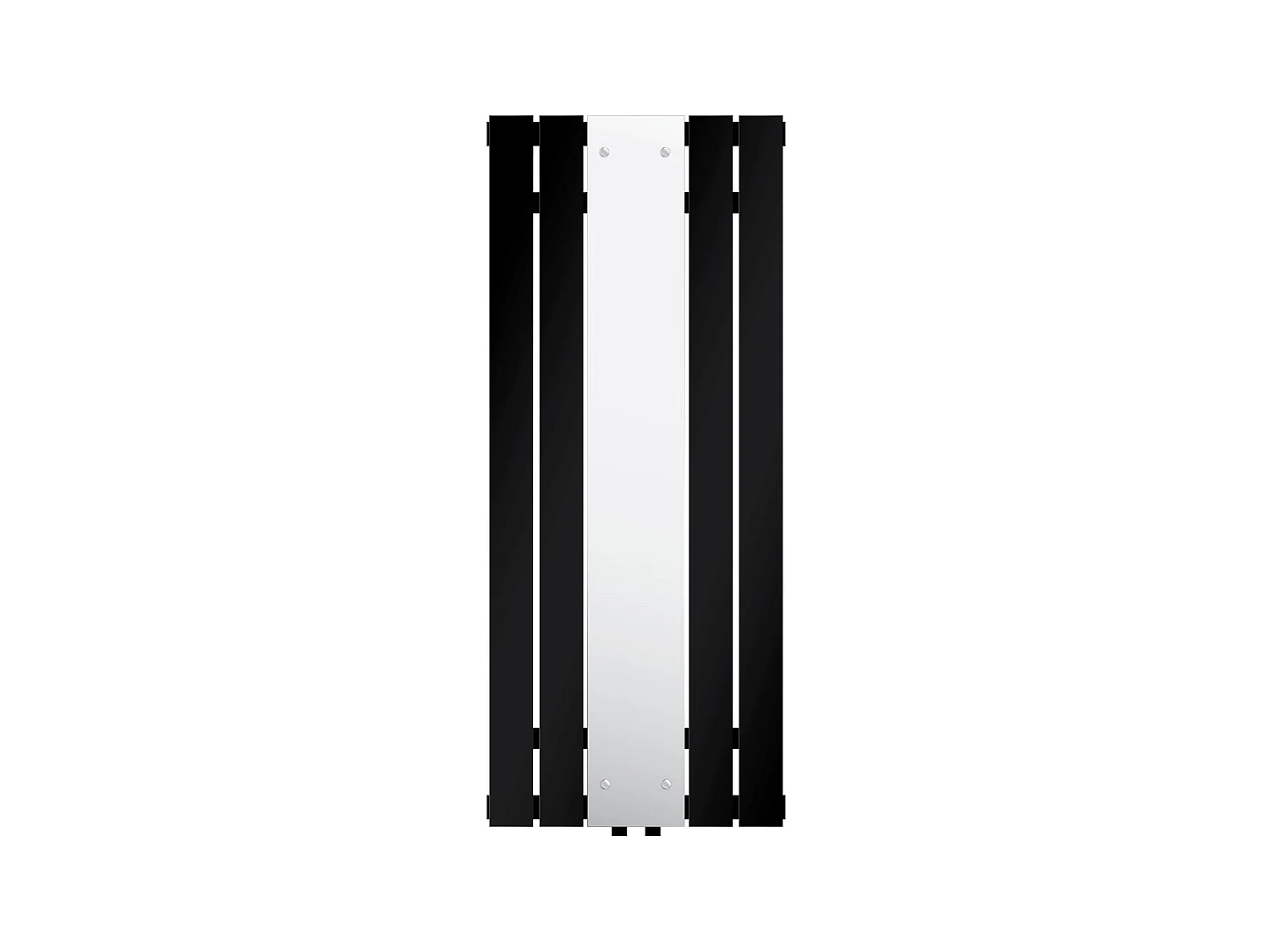 Radiateur plat mural à miroir en acier noir mat chauffage salle bain 450x1200 mm