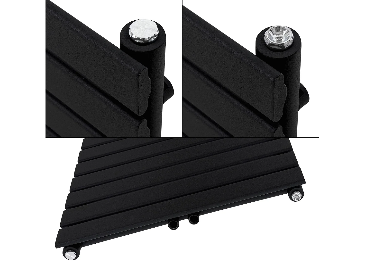 Radiateur de salle de bain Steam 500 x 800 mm Radiateur design noir avec raccord