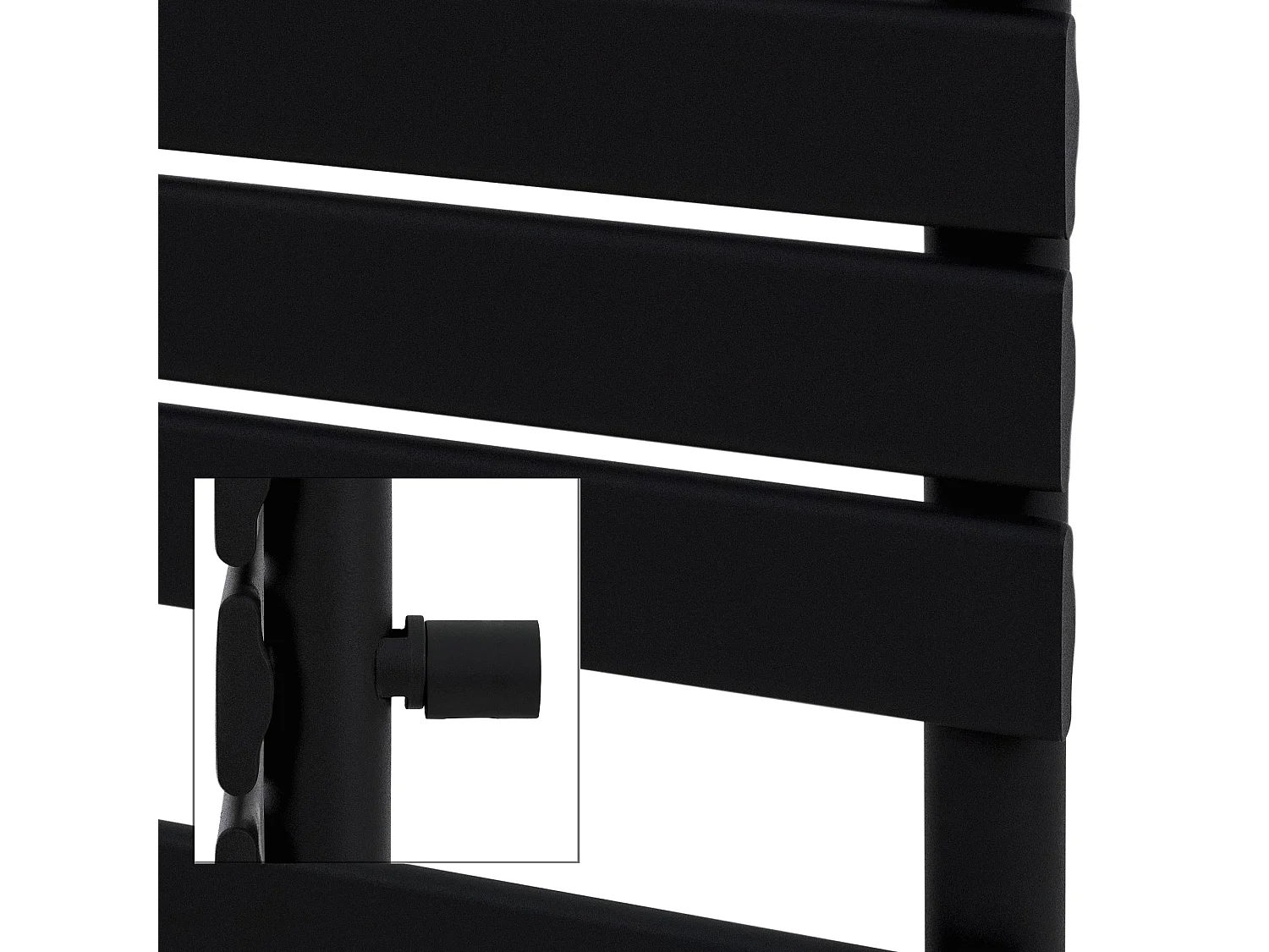 Radiateur de salle de bain Steam 500 x 800 mm Radiateur design noir avec raccord