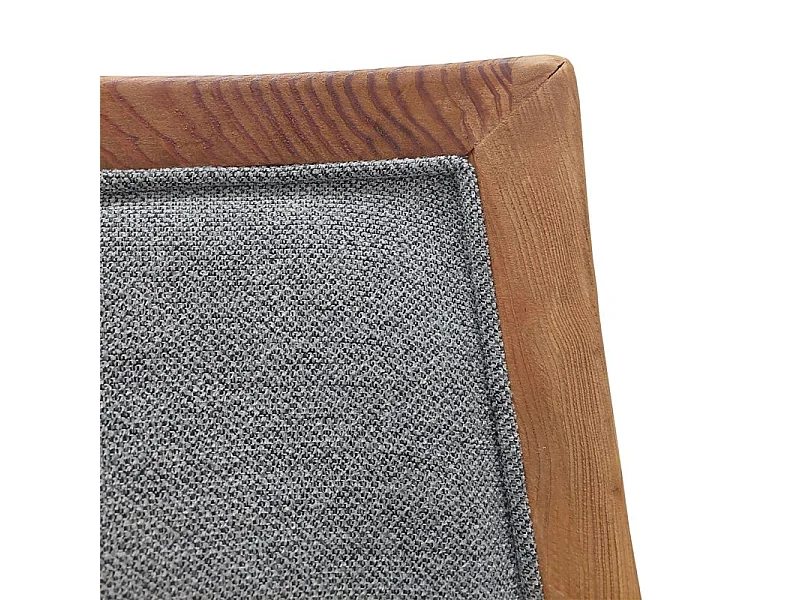 Chaise en tissu gris chiné et bois de pin massif recyclé - CHALET