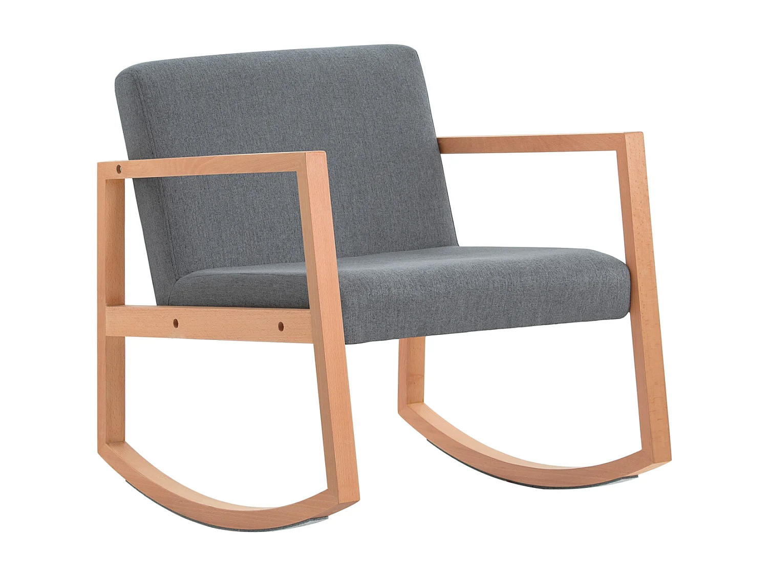 Sedia A Dondolo Da Soggiorno Poltrona A Dondolo Imbottita, Portata 114kg, Per Interni, Ufficio, Soggiorno, Grigio Chiaro, 66 X75x73cm, FST93-HG SoBuy