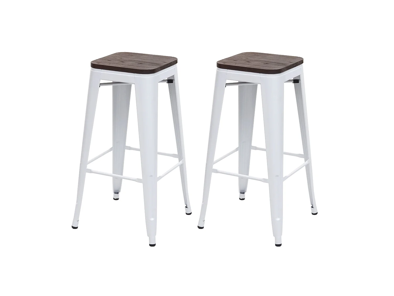 Lot de 2 tabourets métal blanche 42 x 42 x 76 cm 04_0000485