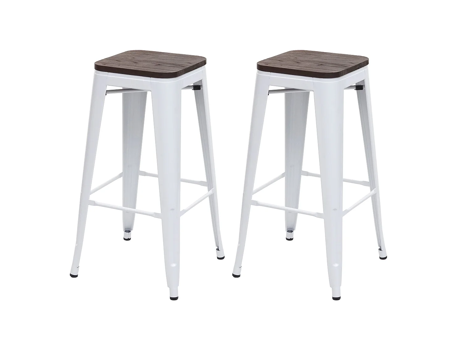 Lot de 2 tabourets métal blanche 42 x 42 x 76 cm 04_0000485