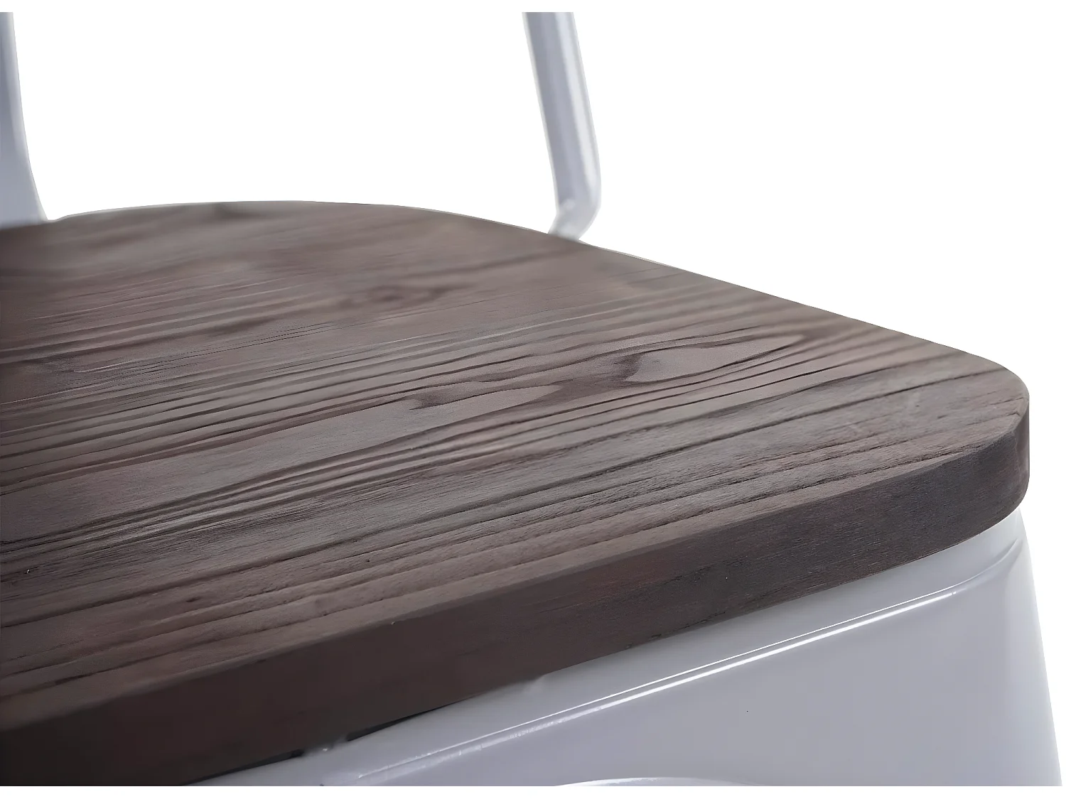 2 chaises de salle à manger style industriel factory métal gris et assise en bois CDS04440