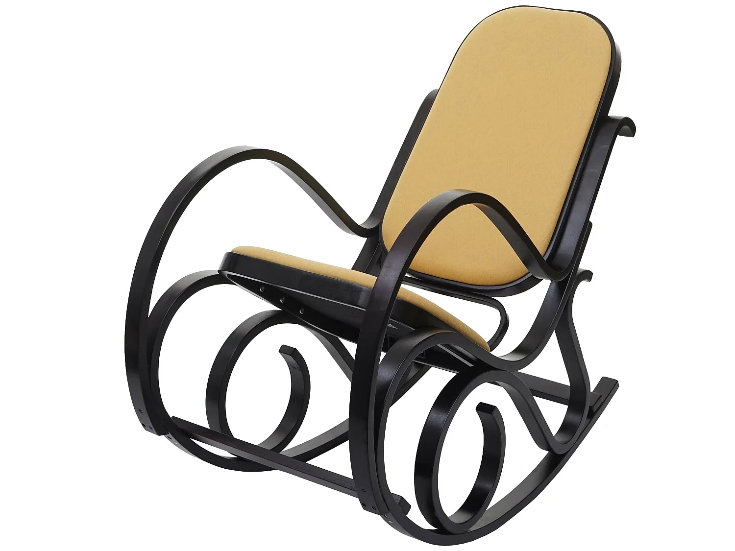 Fauteuil à bascule rocking bois marron 55 x 90 x 90 cm FAB04030