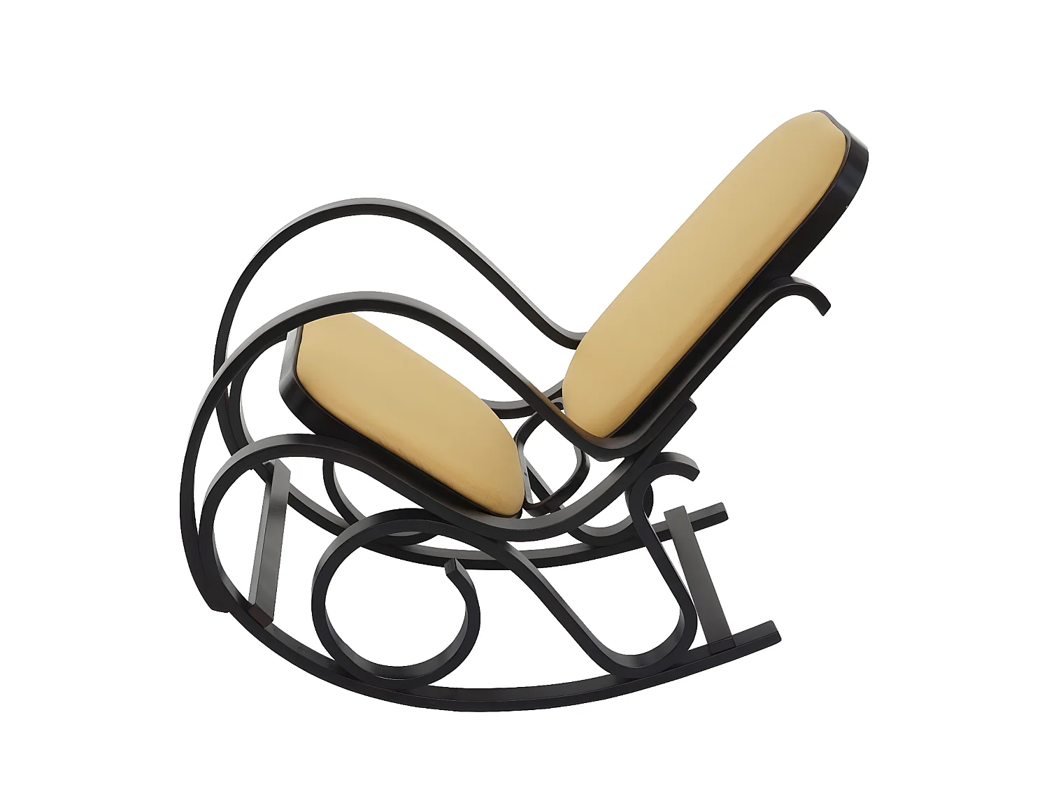 Fauteuil à bascule rocking bois marron 55 x 90 x 90 cm FAB04030