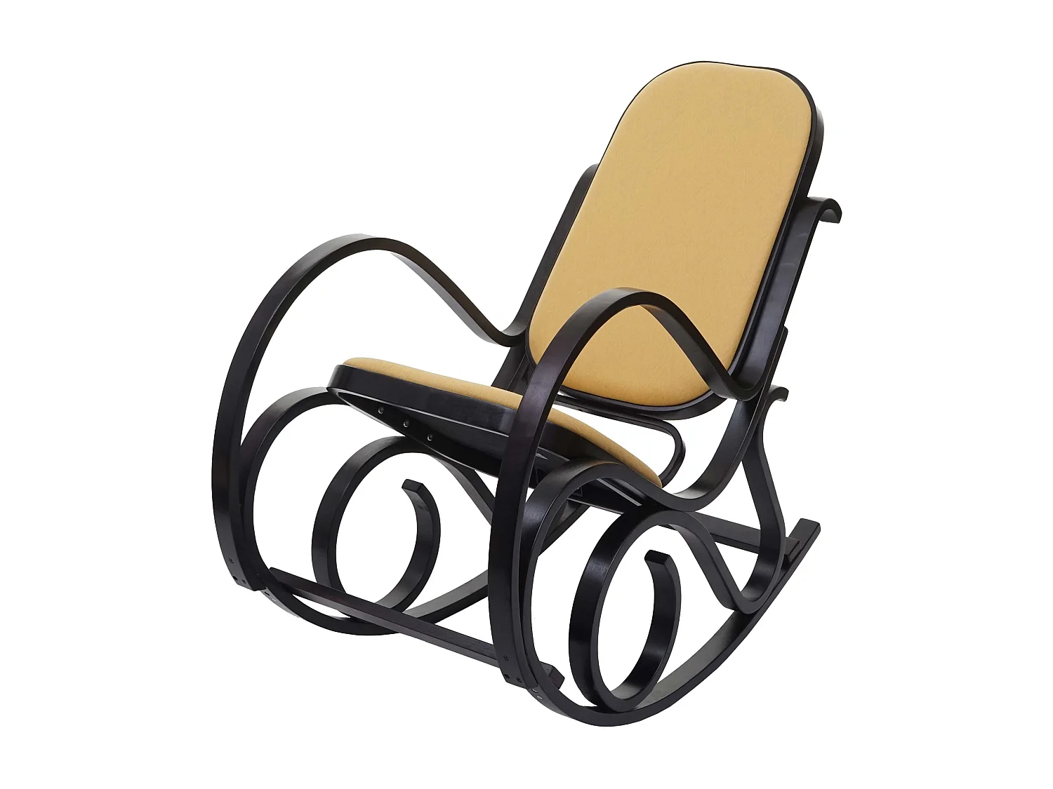 Fauteuil à bascule rocking bois marron 55 x 90 x 90 cm FAB04030