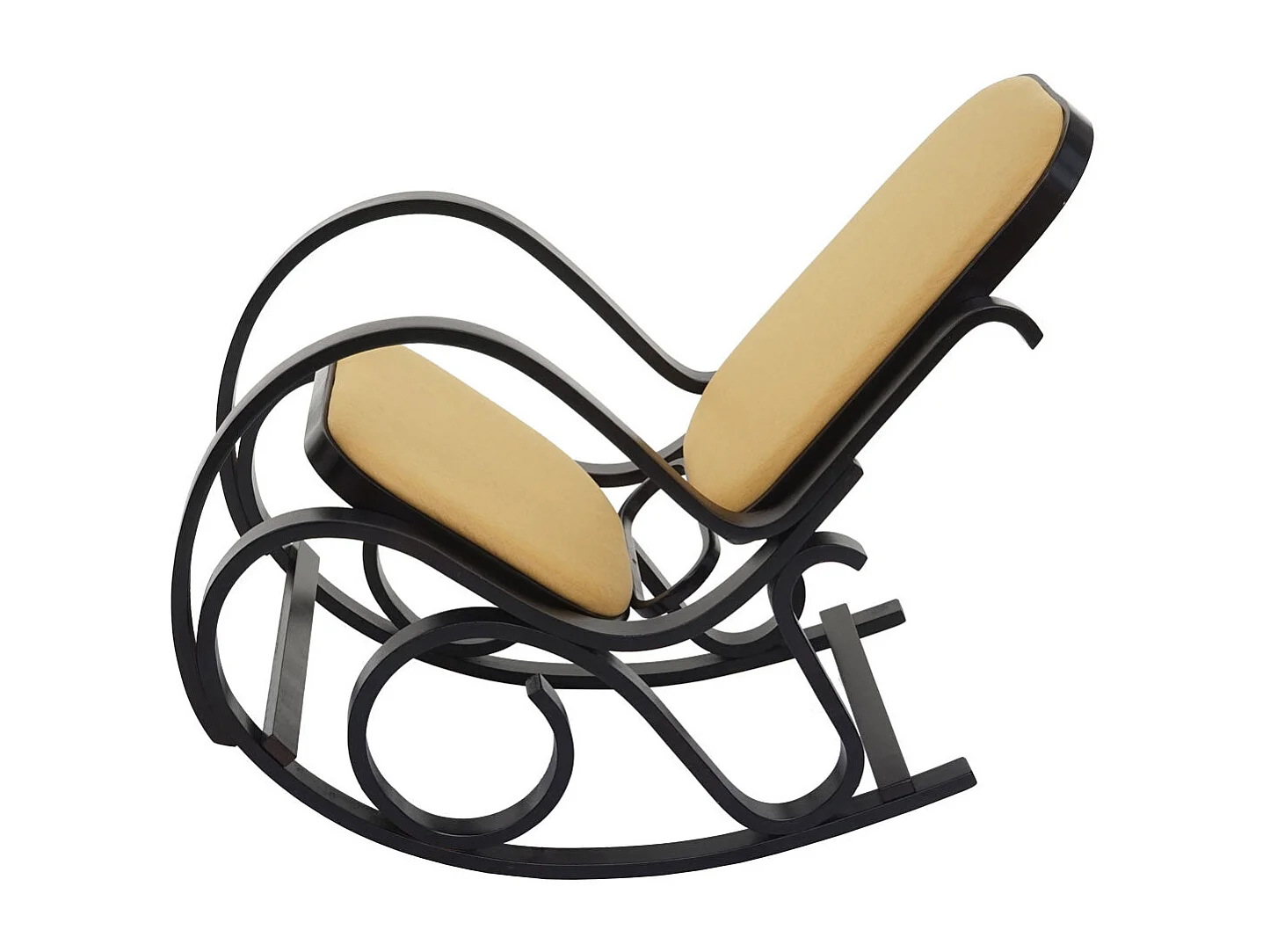 Fauteuil à bascule rocking bois marron 55 x 90 x 90 cm FAB04030