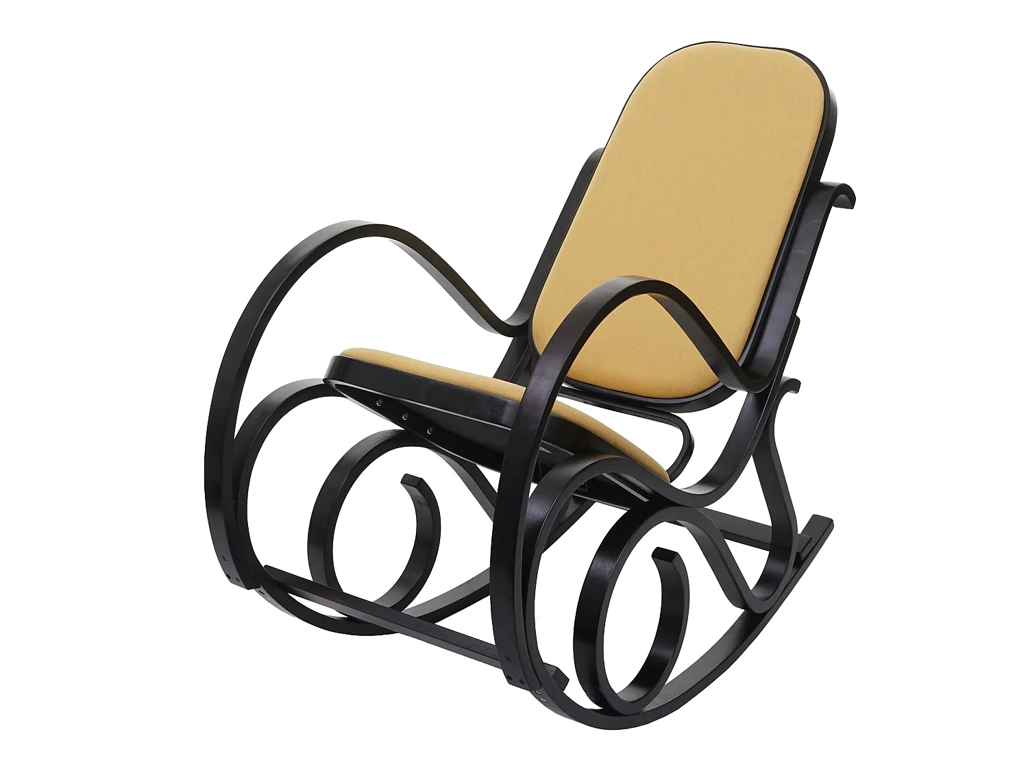 Fauteuil à bascule rocking bois marron 55 x 90 x 90 cm FAB04030