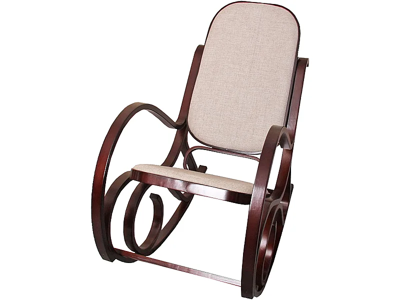 Fauteuil à bascule rocking bois beige 55 x 96 x 90 cm FAB04043