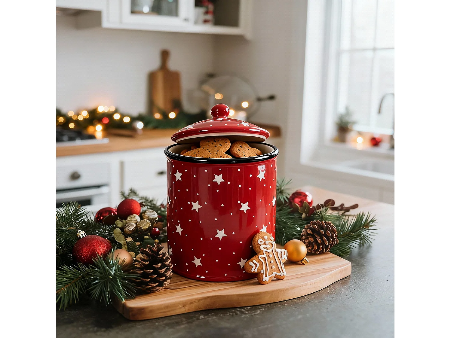 Jarre Holly Noël 20 Cm - Rouge