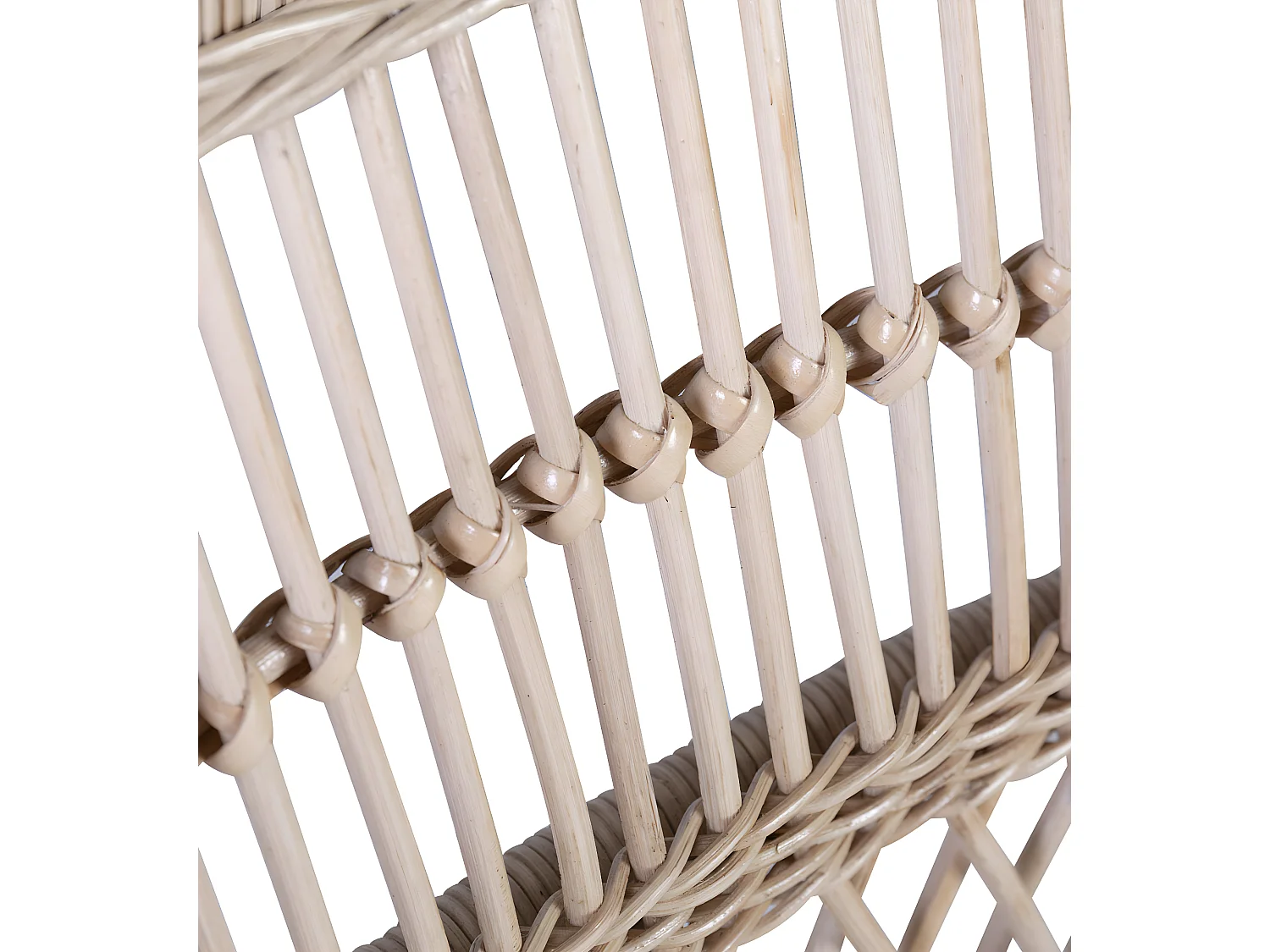 RATTAN - Fauteuil en rotin beige avec coussin