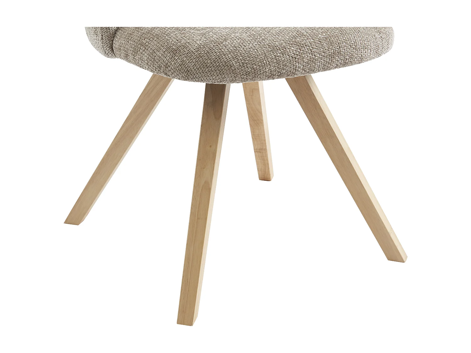 Lot de 2 chaises en tissu et bois d'hévéa - Taupe - VESIANI