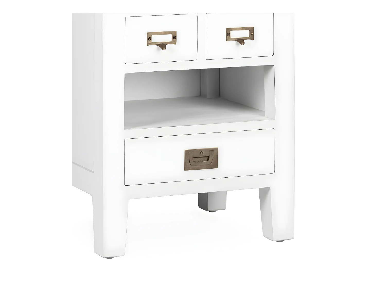 EVEREST - Table de chevet en bois de mindi blanc 45x60