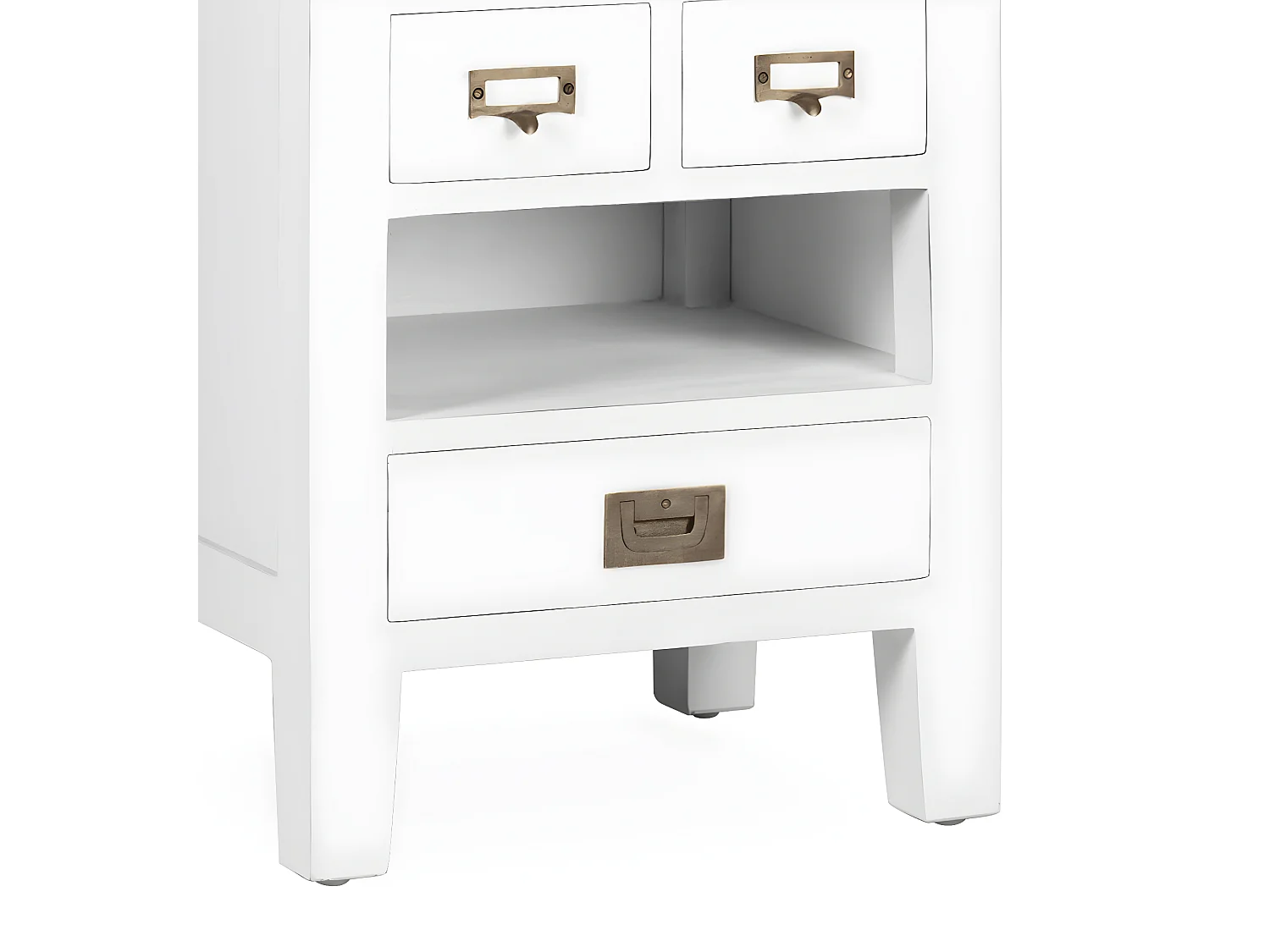 EVEREST - Table de chevet en bois de mindi blanc 45x60