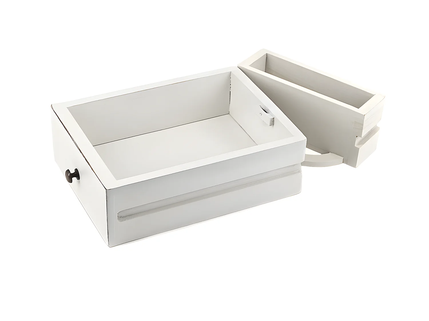 EVEREST - Table de chevet en bois de mindi blanc 45x60