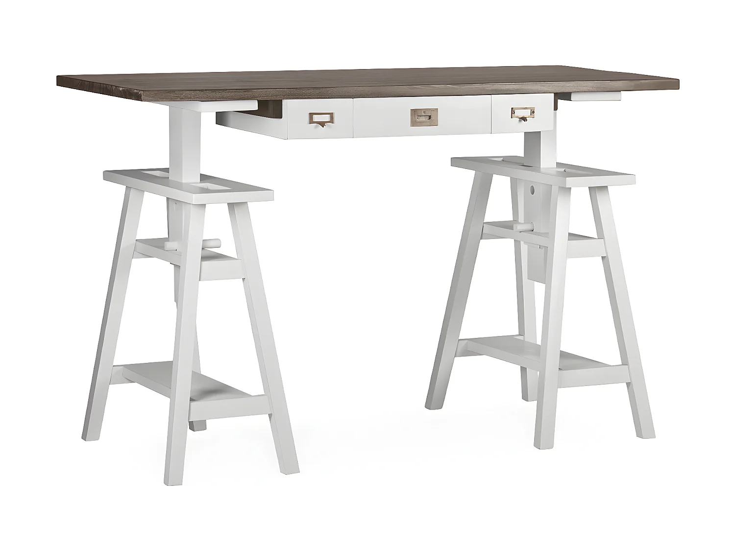 EVEREST - Bureau réglable en bois blanc L 150 cm