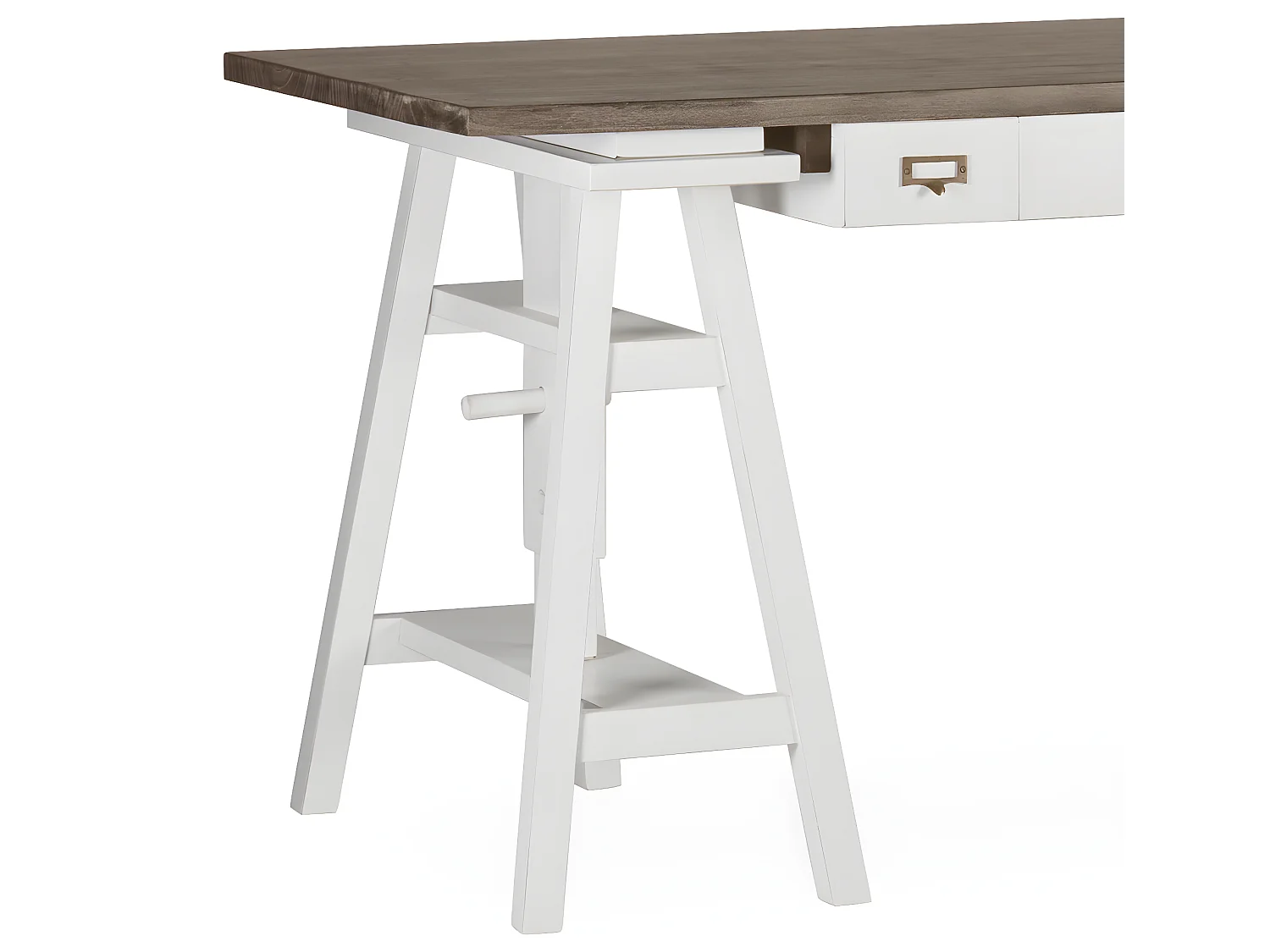 EVEREST - Bureau réglable en bois blanc L 150 cm