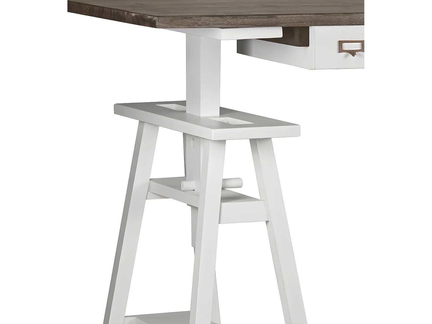 EVEREST - Bureau réglable en bois blanc L 150 cm