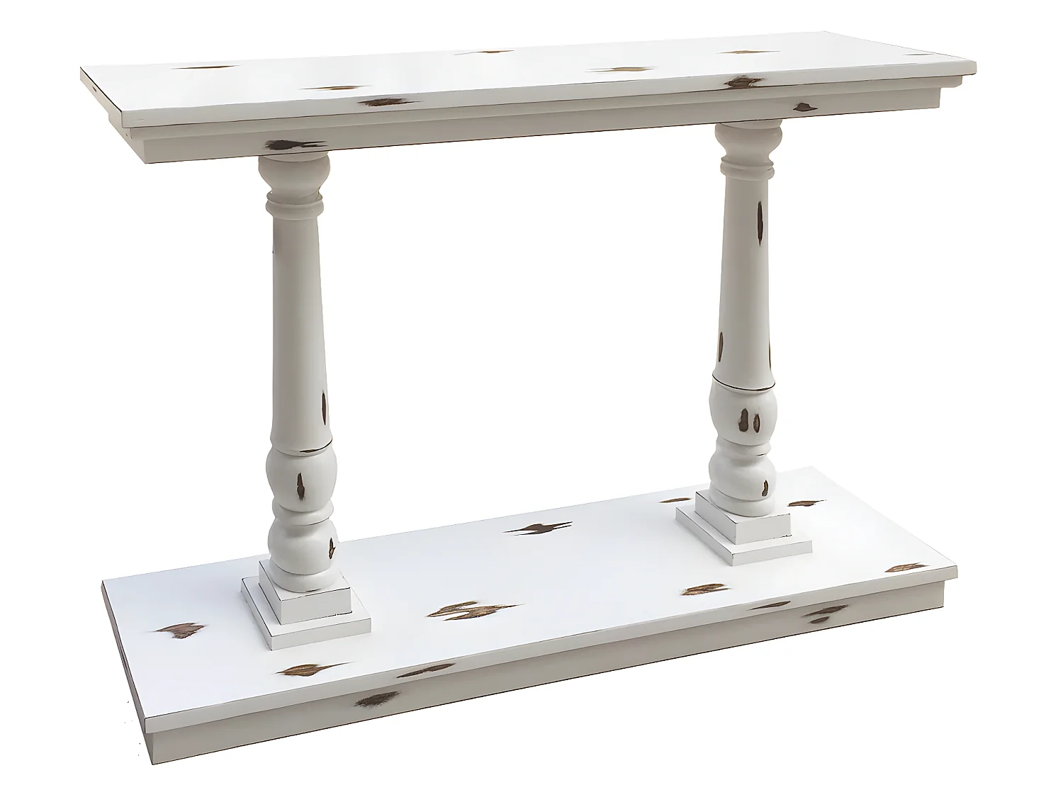 Console en bois avec colonnes blanches L 120 cm
