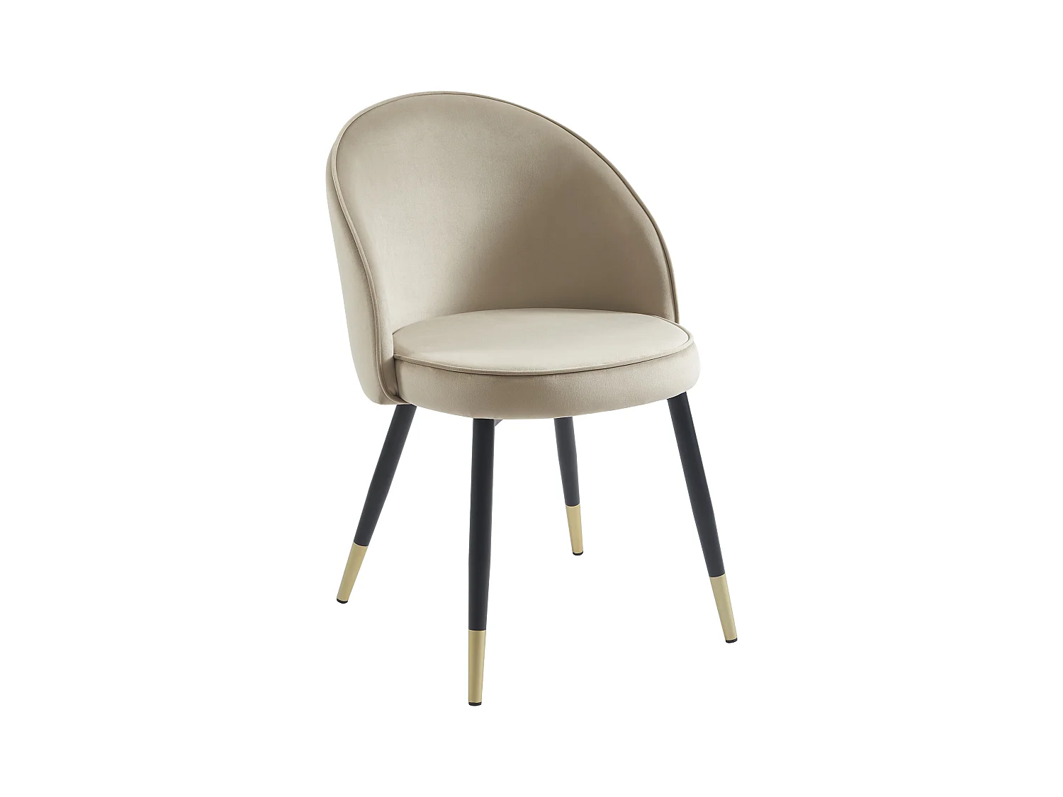 Lot de 2 chaises en velours et métal - Beige - MAYLINA