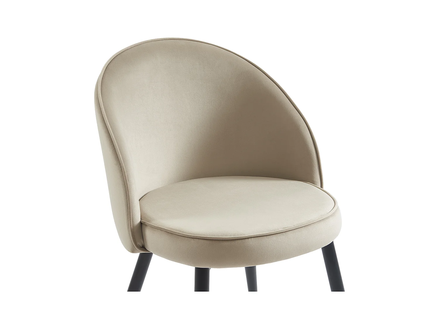 Lot de 2 chaises en velours et métal - Beige - MAYLINA