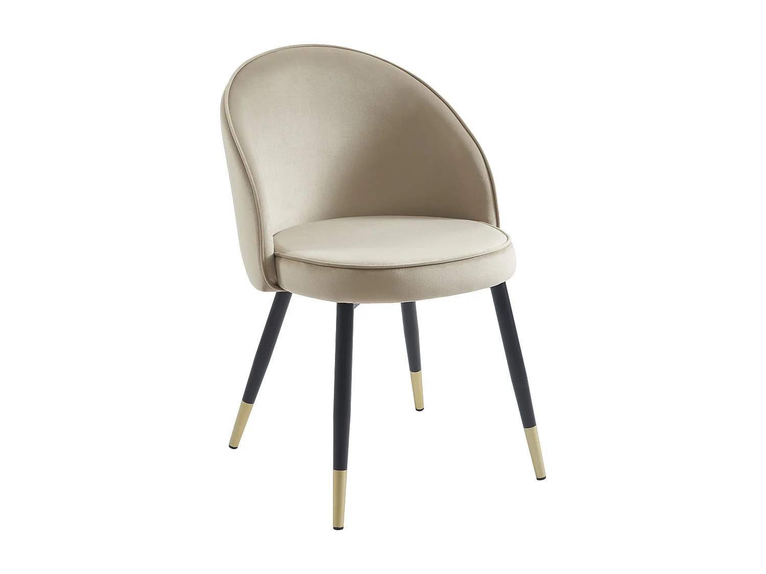 Set van 2 stoelen van velours en metaal - Beige - MAYLINA