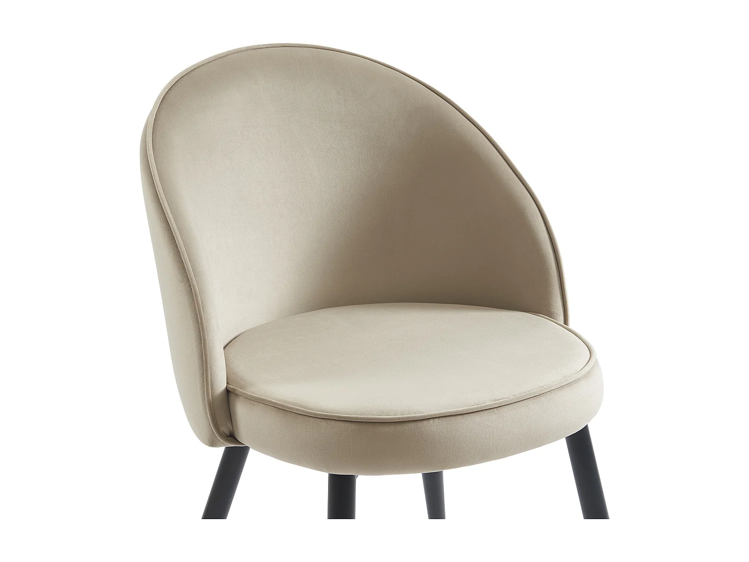 Set van 2 stoelen van velours en metaal - Beige - MAYLINA