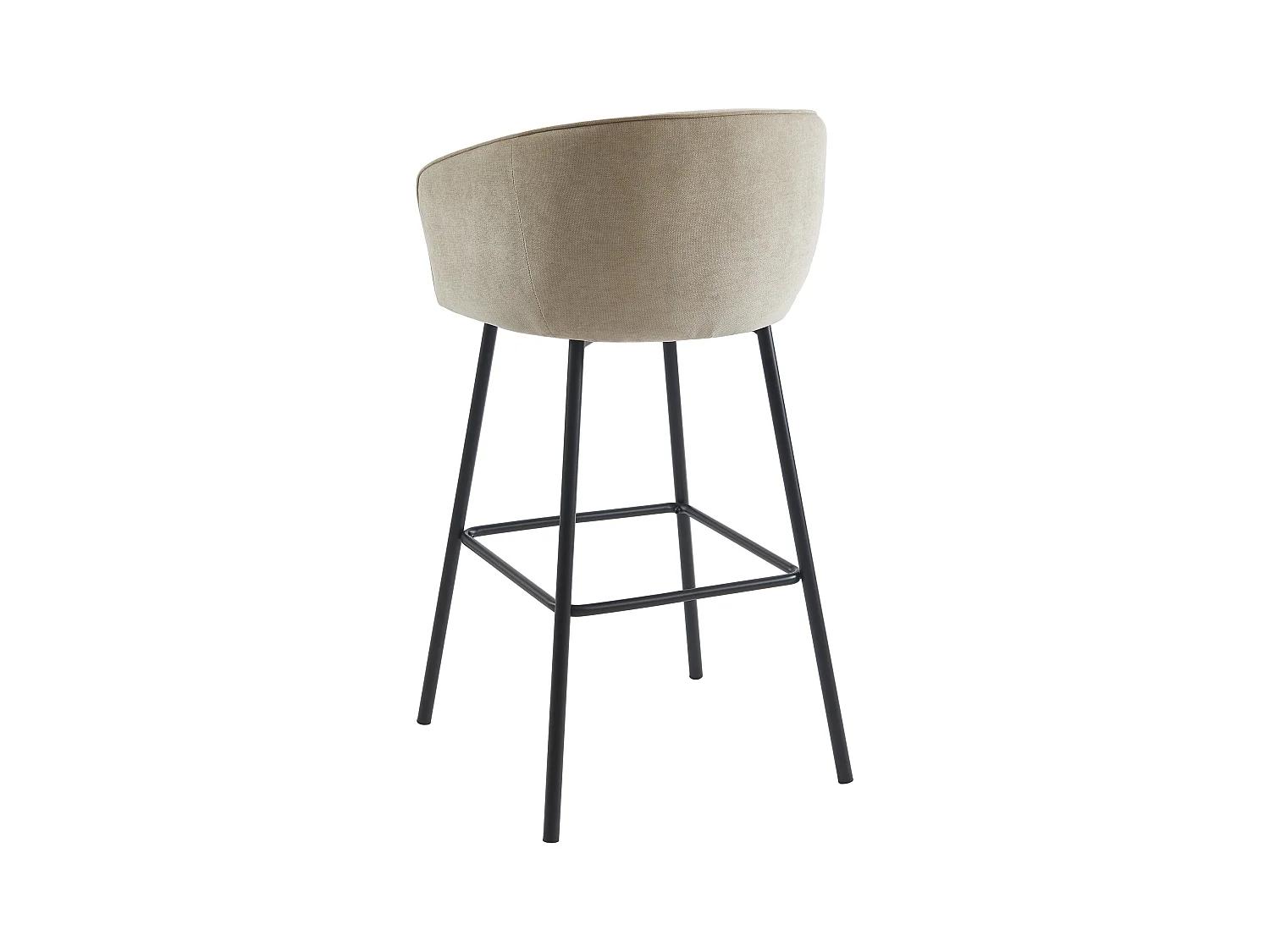 Barhocker 2er-Set - Stoff & schwarzes Metall - Beige - LAZONI von Pascal MORABITO