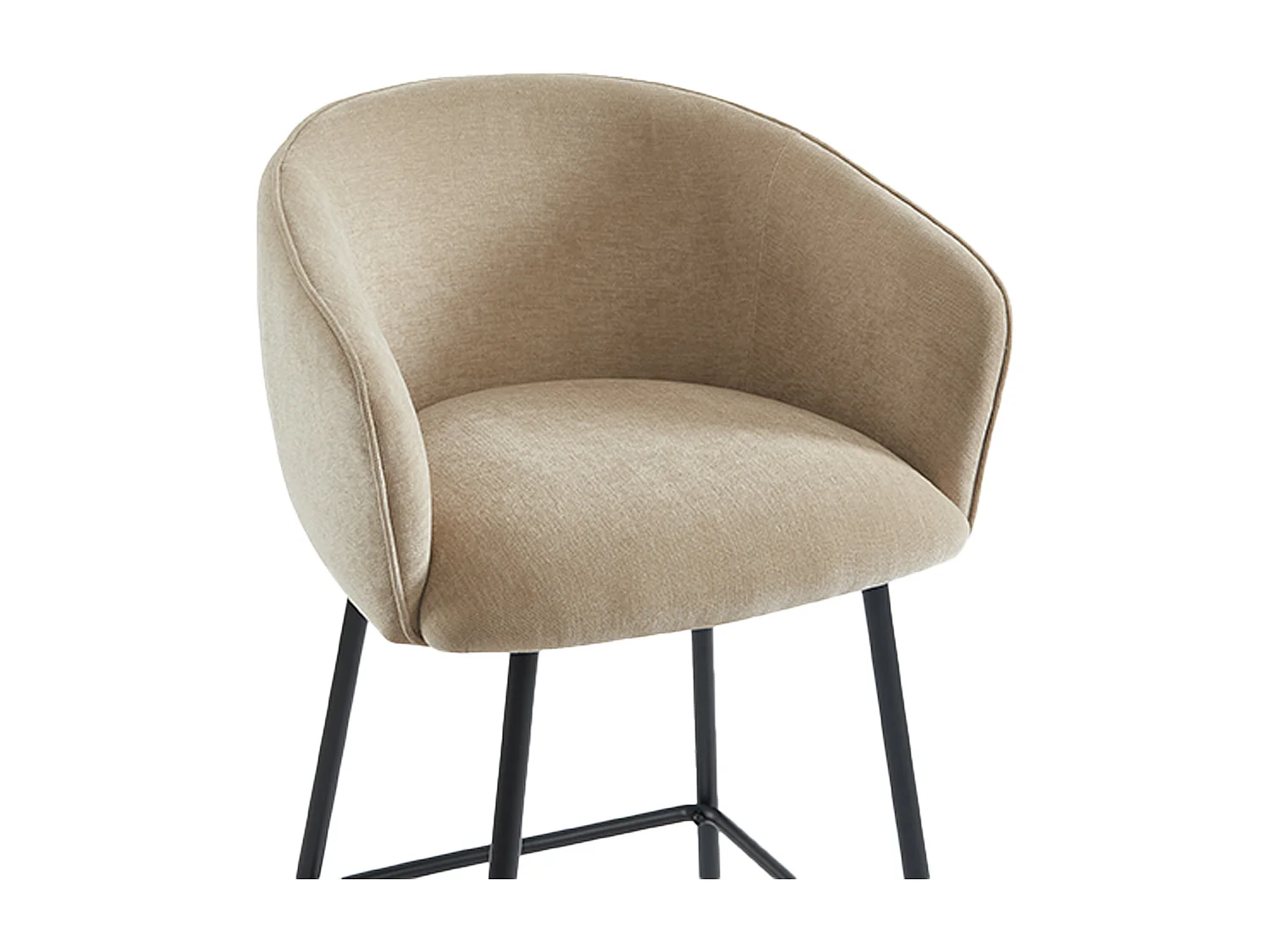 Lot de 2 tabourets en tissu et métal noir - Beige - LAZONI de Pascal Morabito