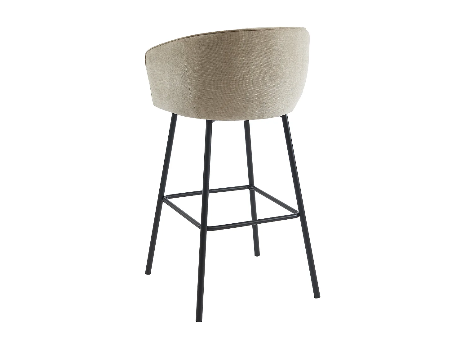 Lot de 2 tabourets en tissu et métal noir - Beige - LAZONI de Pascal Morabito