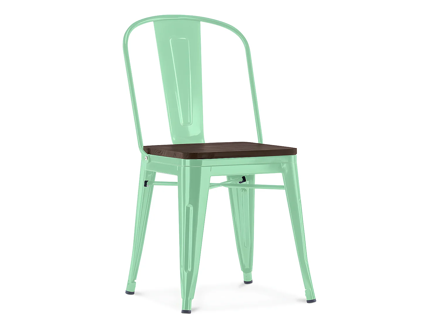 Chaise de salle à manger - Design Industriel - Bois et Acier - Stylix Menthe