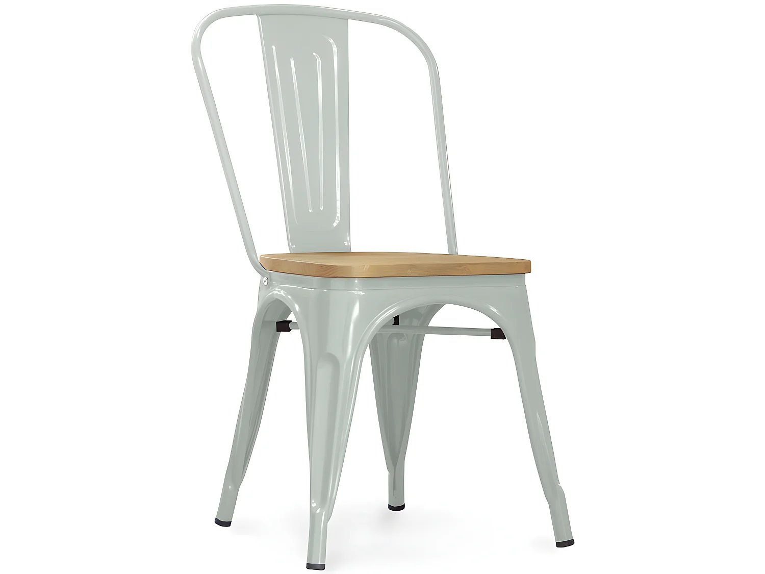 Silla de Comedor - Diseño Industrial - Acero y Madera - Nueva Edición - Stylix