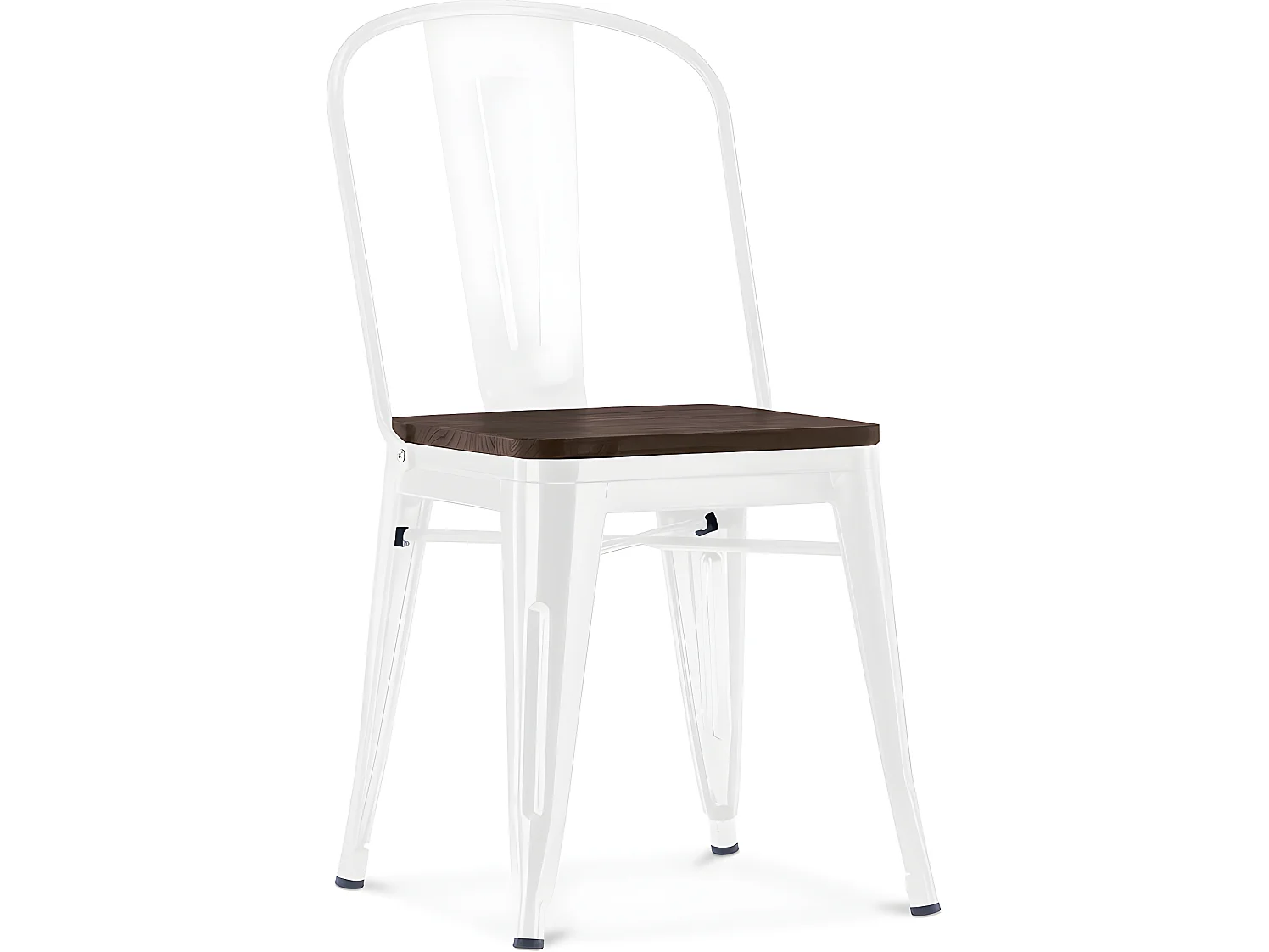 Chaise de salle à manger - Design Industriel - Bois et Acier - Stylix Blanc