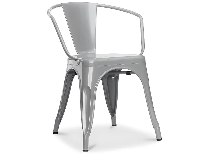 Sedia da pranzo con braccioli - Design industriale - Acciaio - Nuova edizione - Stylix