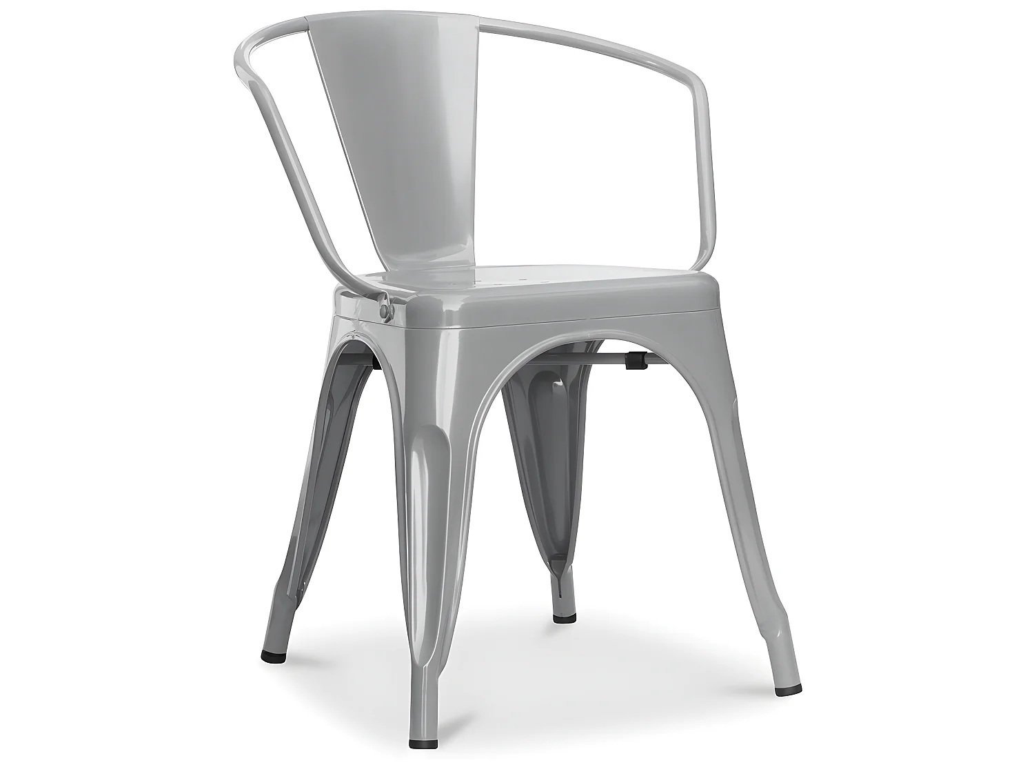 Chaise de salle à manger avec accoudoirs - Design industriel - Acier - Nouvelle édition - Stylix Gris clair