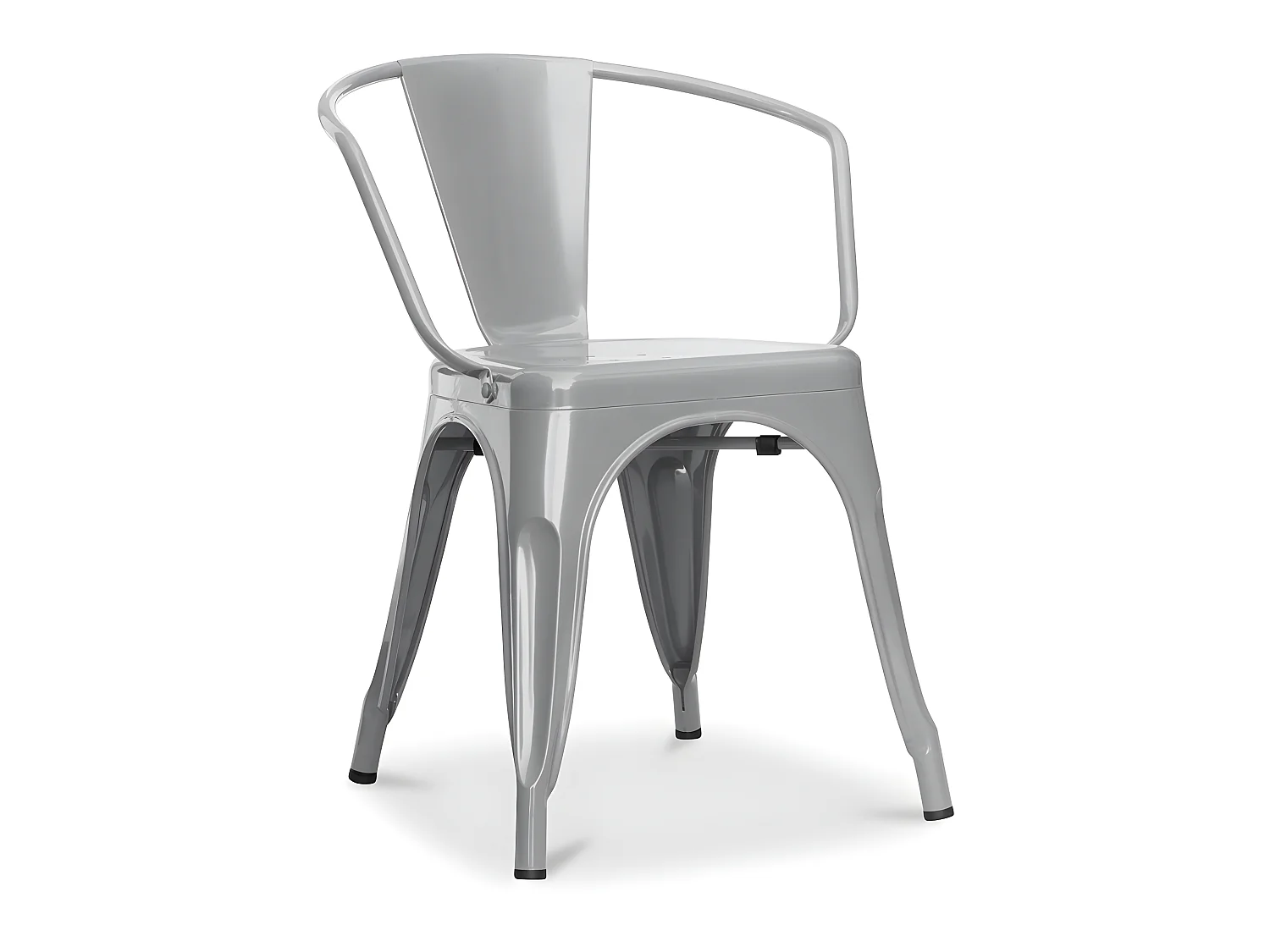 Chaise de salle à manger avec accoudoirs - Design industriel - Acier - Nouvelle édition - Stylix Gris clair