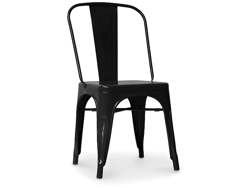 Chaise en acier de salle à manger - Design industriel - Nouvelle édition - Stylix Noir