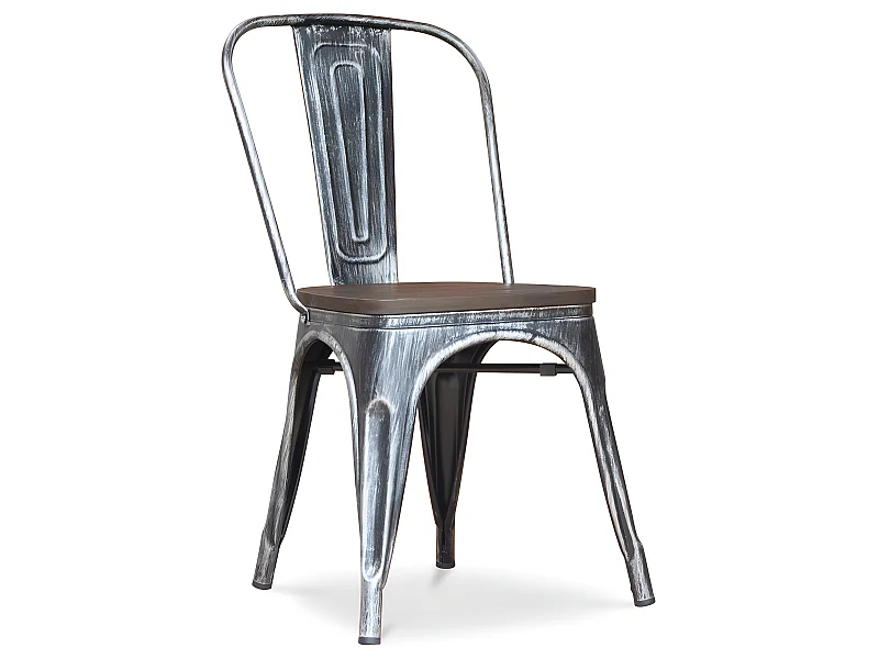 Silla de Comedor - Diseño Industrial - Acero y Madera - Nueva Edición - Stylix