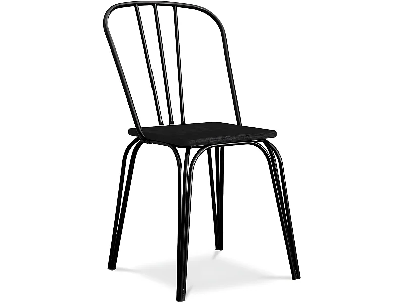 Silla de Comedor -  Estilo Industrial - Madera y Metal - Lillor