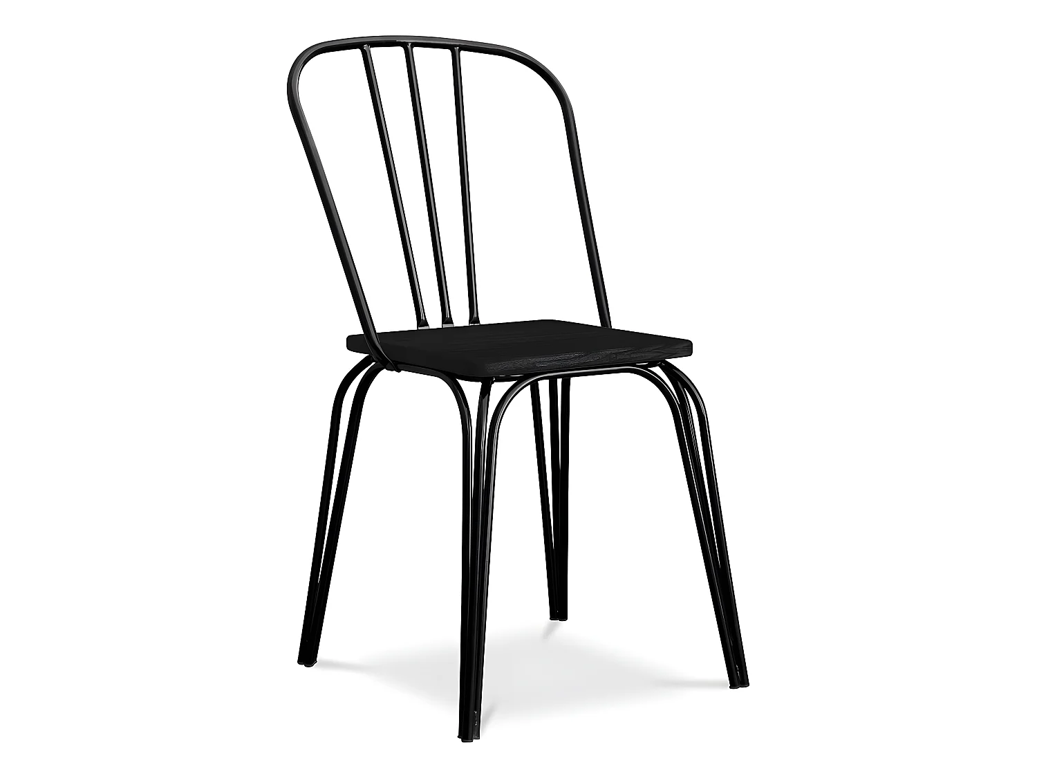 Chaise de salle à manger - Style industriel - Bois et métal - Lillor Noir