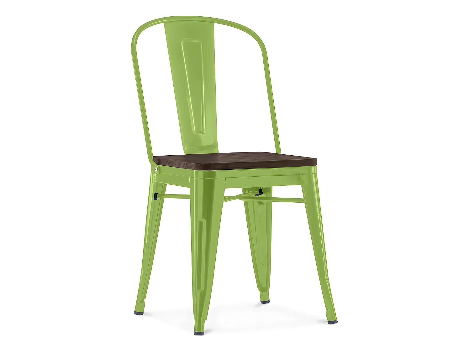 Chaise de salle à manger - Design Industriel - Bois et Acier - Stylix Vert clair