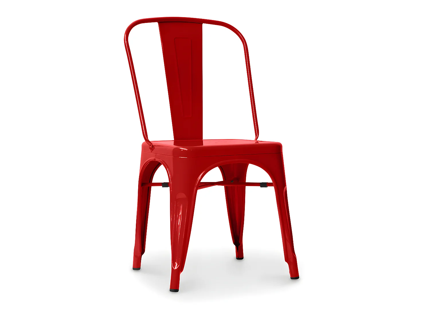 Chaise en acier de salle à manger - Design industriel - Nouvelle édition - Stylix Rouge