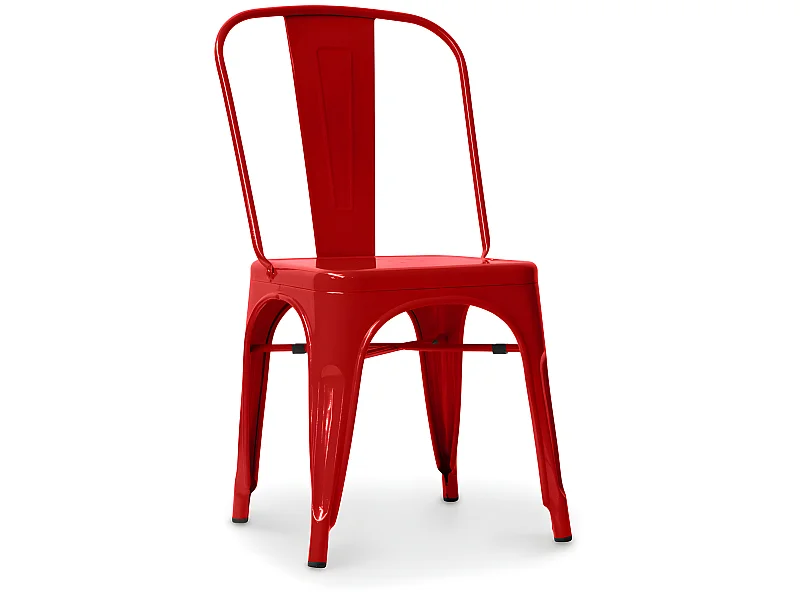 Chaise en acier de salle à manger - Design industriel - Nouvelle édition - Stylix Rouge