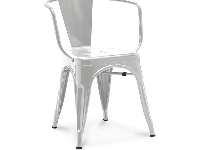 Sedia da pranzo con braccioli - Design industriale - Acciaio - Nuova edizione - Stylix