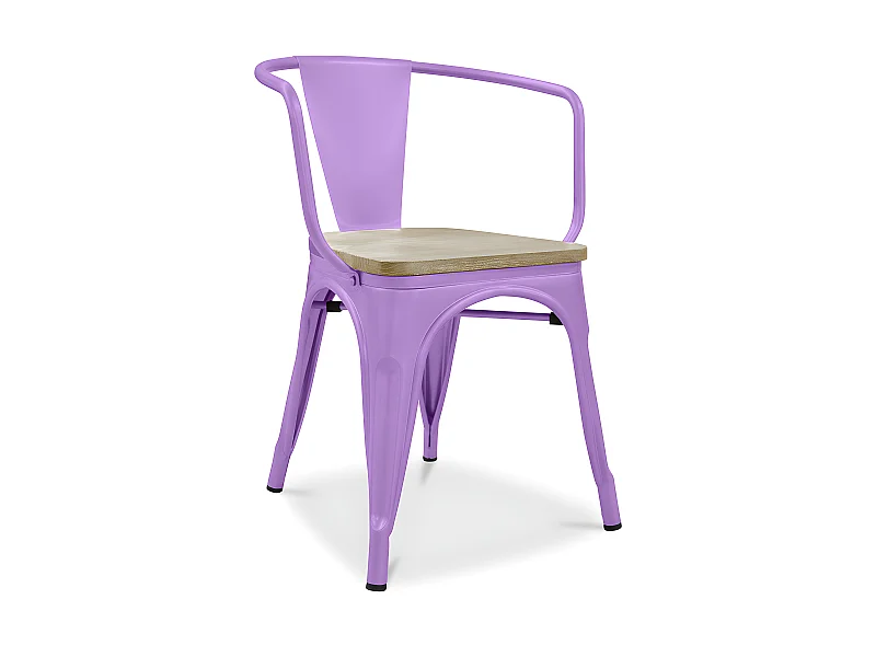 Silla de Comedor con Reposabrazos - Madera y Acero - Stylix