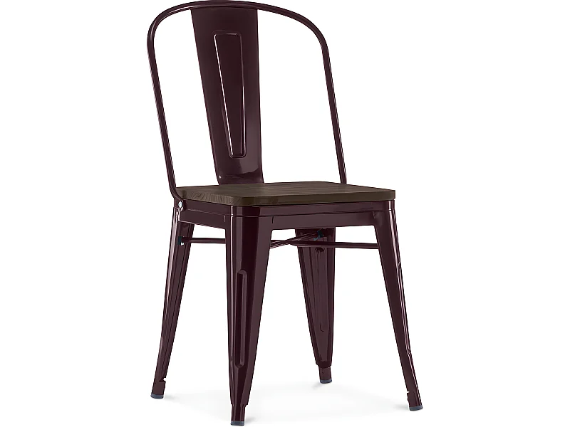 Sedia da pranzo - Design industriale - Legno e acciaio - Stylix