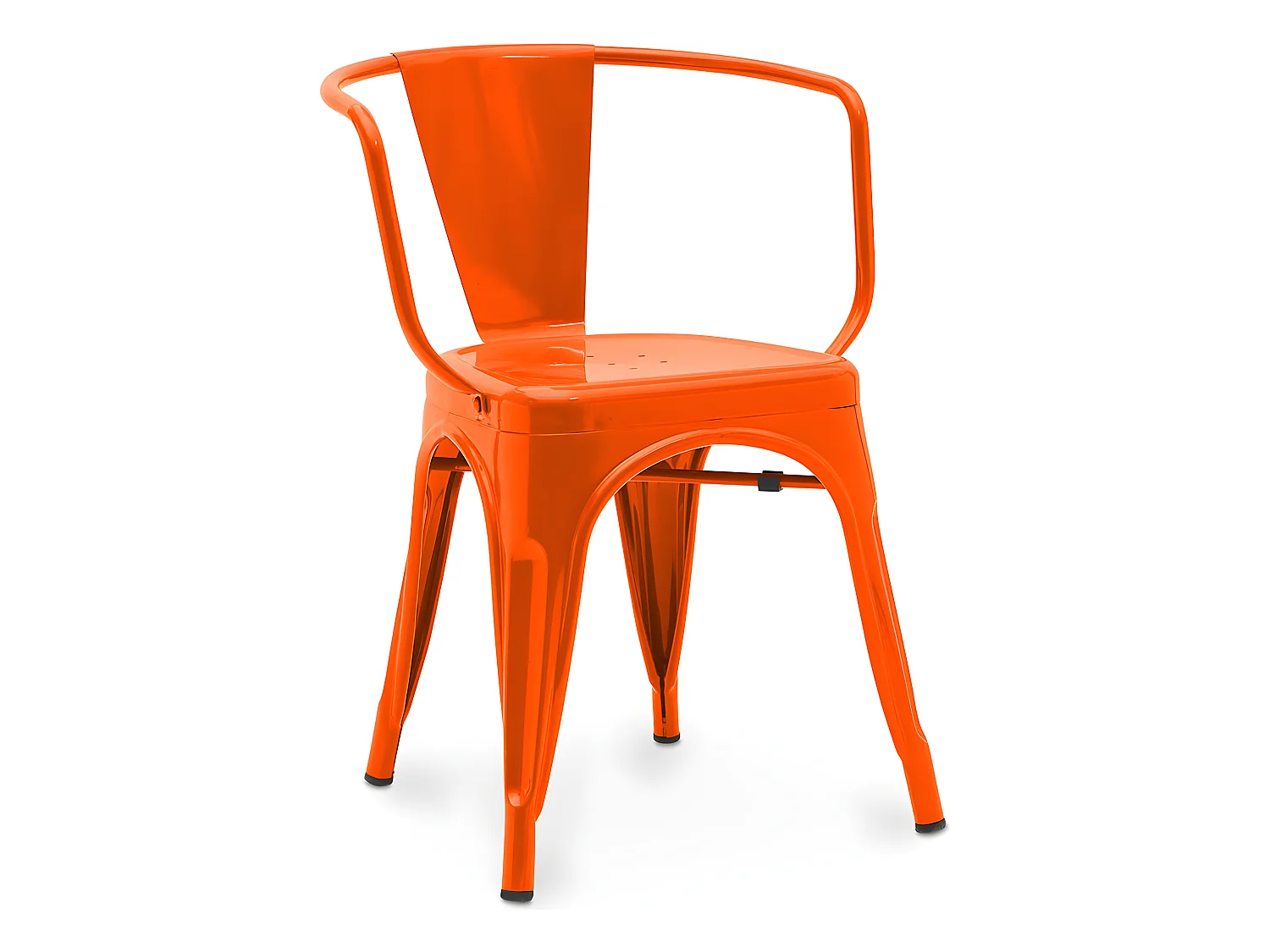 Chaise de salle à manger avec accoudoirs - Design industriel - Acier - Nouvelle édition - Stylix Orange