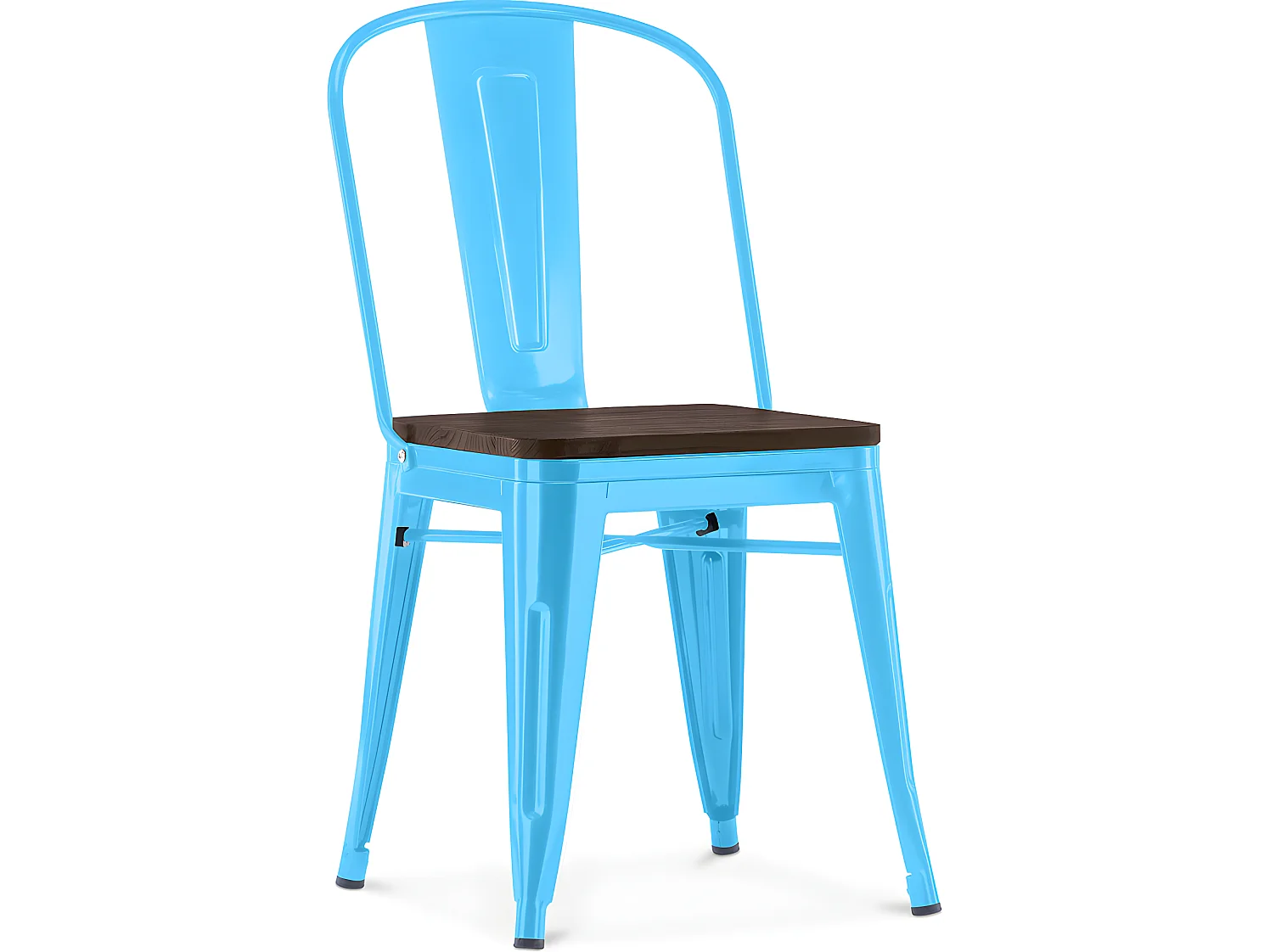 Sedia da pranzo - Design industriale - Legno e acciaio - Stylix